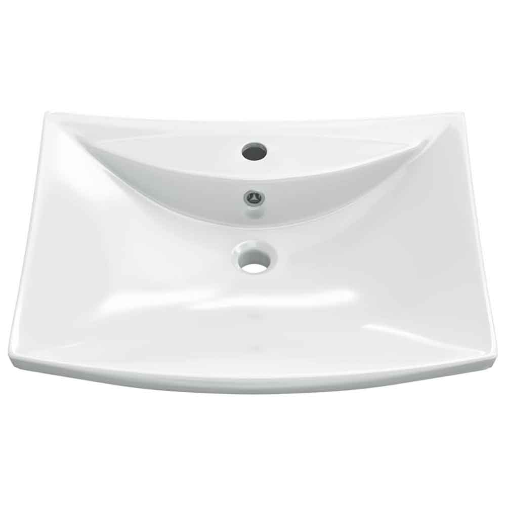 Alamosa Rectangular Countertop Basin Without Waste 600mm Wide 1TH - White