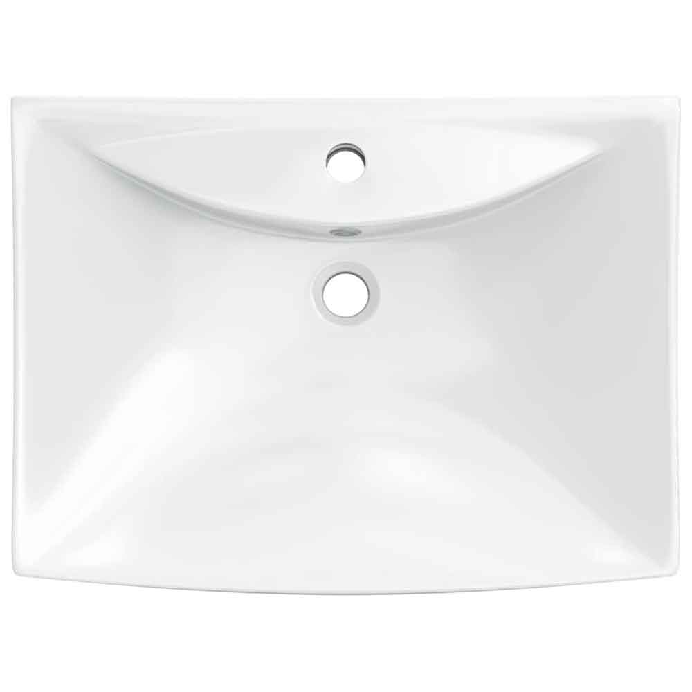 Alamosa Rectangular Countertop Basin Without Waste 600mm Wide 1TH - White