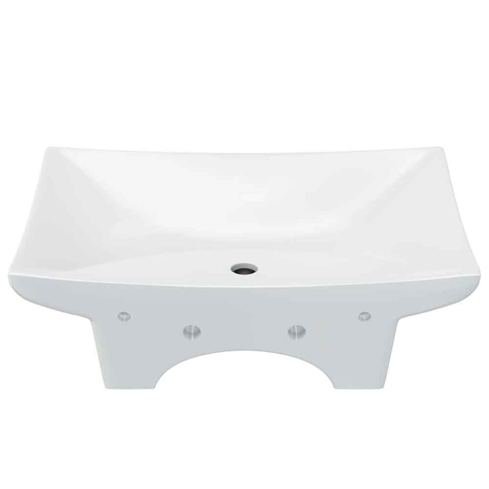 Alamosa Rectangular Countertop Basin Without Waste 600mm Wide 1TH - White
