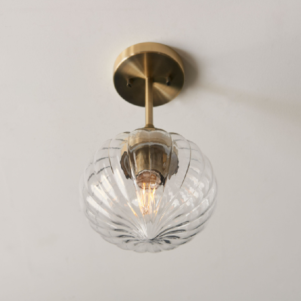 Alamosa Glass Ceiling Pendant Light In Brass