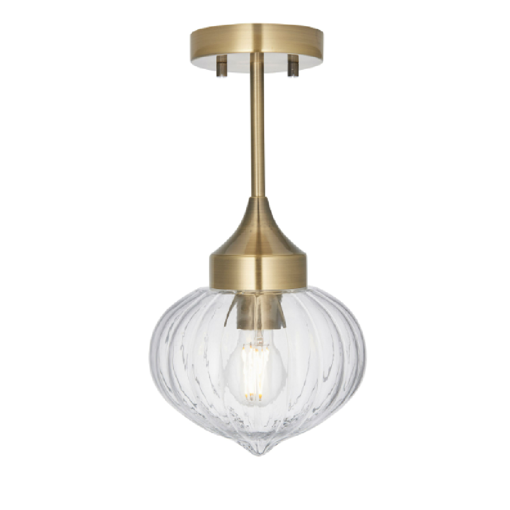 Alamosa Glass Ceiling Pendant Light In Brass
