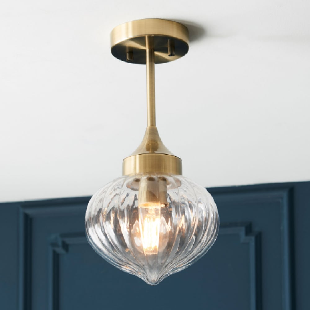 Read more about Alamosa glass ceiling pendant light in brass