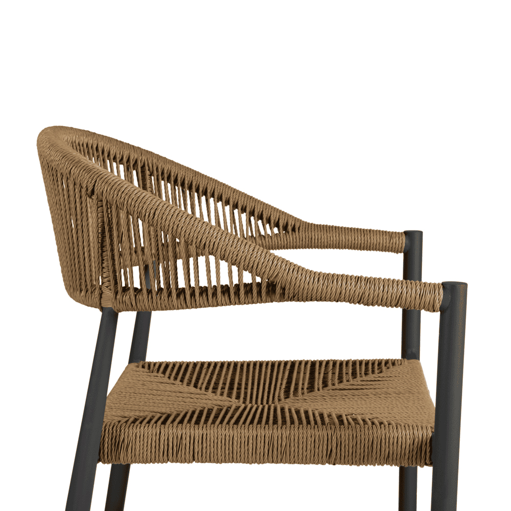 Alamosa Natural Rattan Bar Stools With Aluminium Frame In Pair