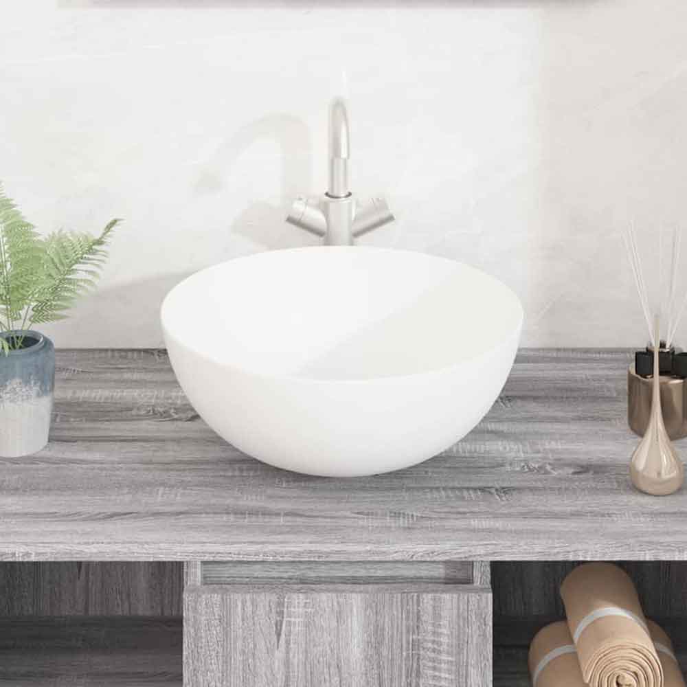 Alamosa Round Countertop Basin Without Waste 360mm Wide 0TH - White