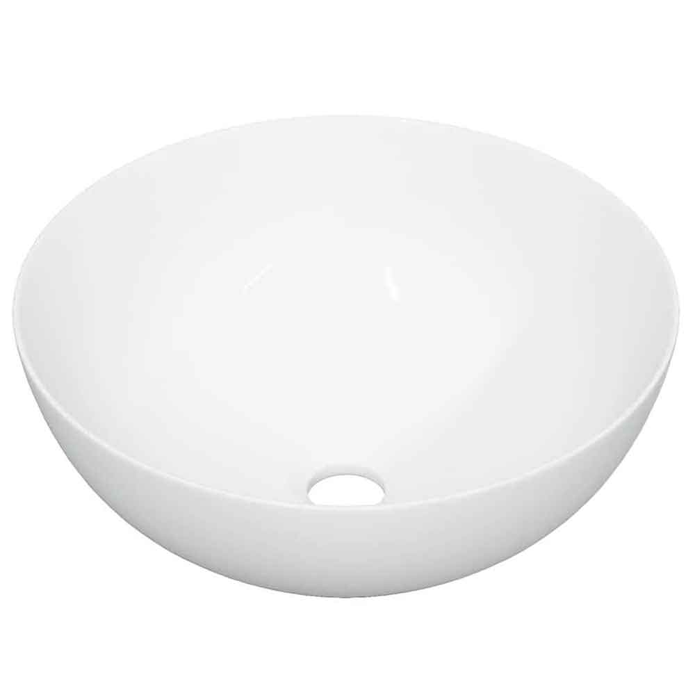 Alamosa Round Countertop Basin Without Waste 360mm Wide 0TH - White