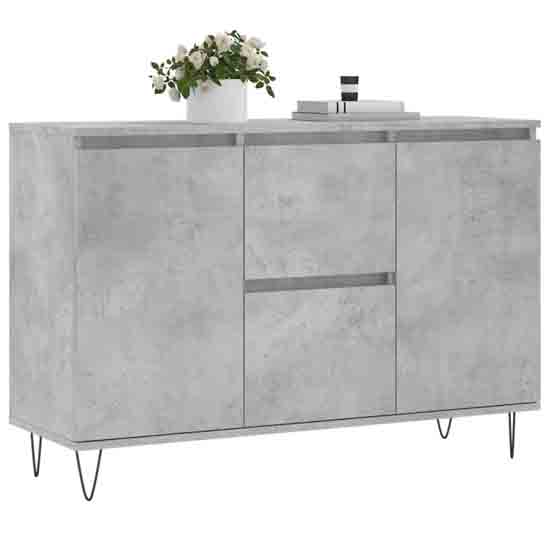 Alamosa Wooden Sideboard With 2 Doors 2 Drawers In Concrete Grey