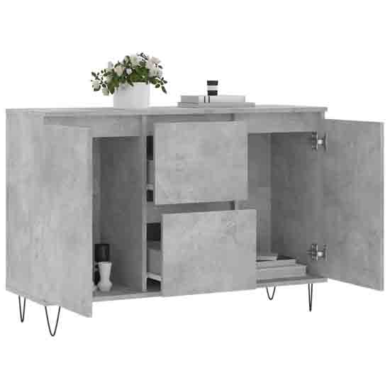 Alamosa Wooden Sideboard With 2 Doors 2 Drawers In Concrete Grey