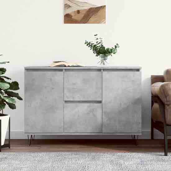 Product photograph of Alamosa Wooden Sideboard With 2 Doors 2 Drawers In Concrete Grey from Furniture in Fashion