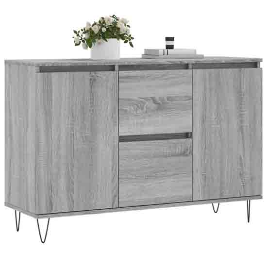 Alamosa Wooden Sideboard With 2 Doors 2 Drawers In Grey Sonoma