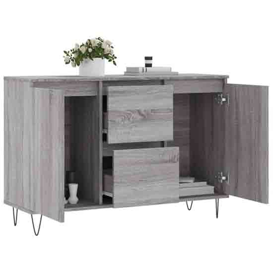 Alamosa Wooden Sideboard With 2 Doors 2 Drawers In Grey Sonoma