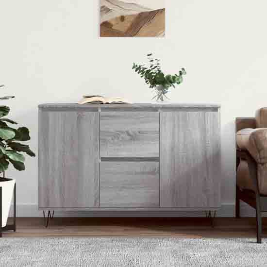 Product photograph of Alamosa Wooden Sideboard With 2 Doors 2 Drawers In Grey Sonoma from Furniture in Fashion