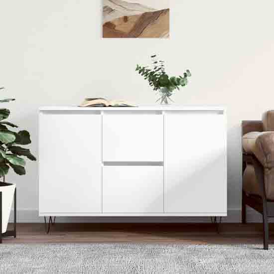 Product photograph of Alamosa Wooden Sideboard With 2 Doors 2 Drawers In White from Furniture in Fashion