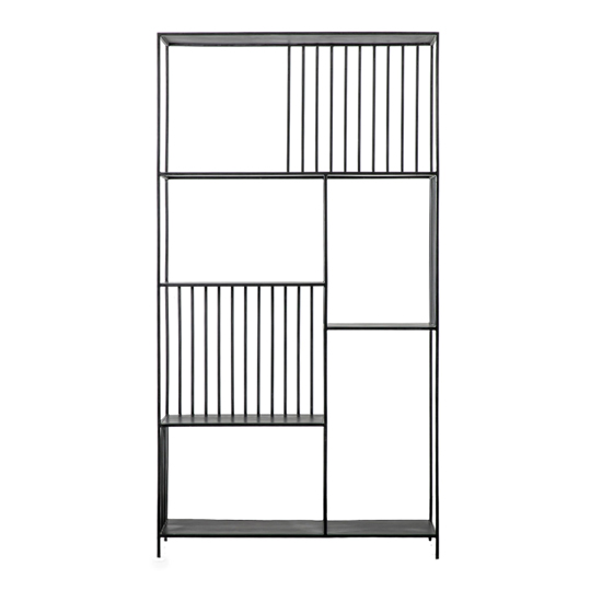 Photo of Alana metal open display shelving unit in matt black