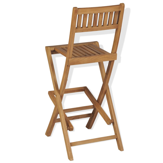 Alani Outdoor Natural Wooden Folding Bar Chairs In A Pair