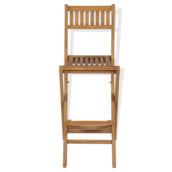 Alani Outdoor Natural Wooden Folding Bar Chairs In A Pair