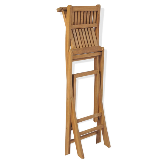 Alani Outdoor Natural Wooden Folding Bar Chairs In A Pair