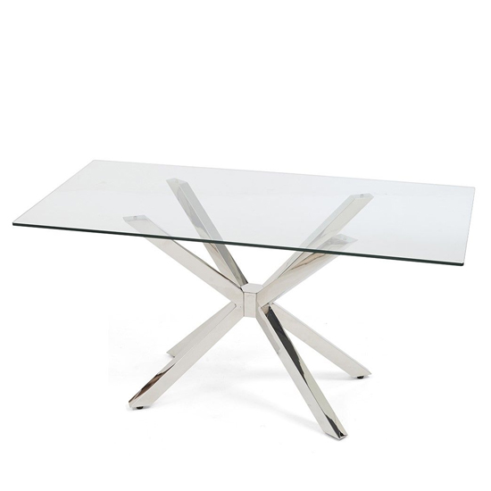 Alanten Glass Dining Table In Clear With Chrome Base_2