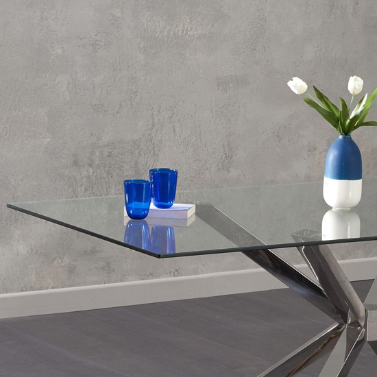 Alanten Glass Dining Table In Clear With Chrome Base_3