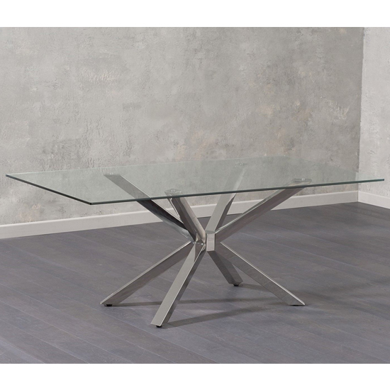 Alanten Glass Dining Table In Clear With Chrome Base_1