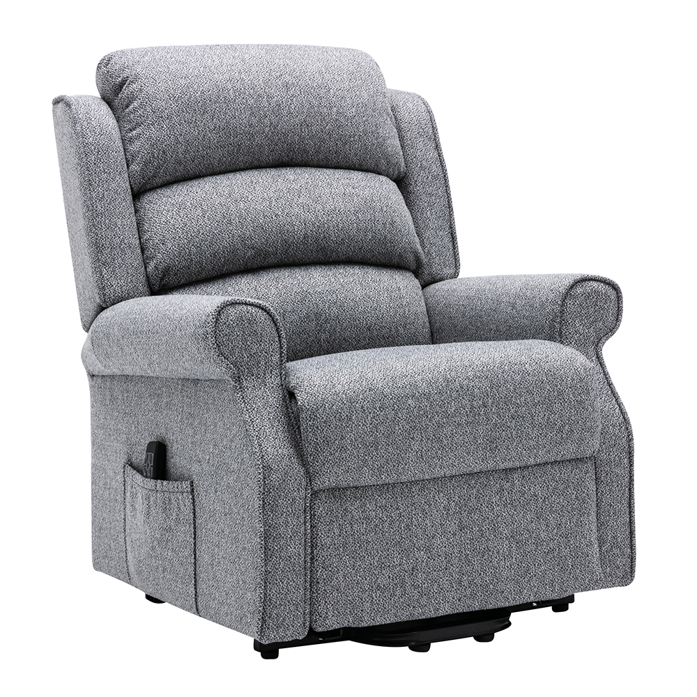 Alanya Fabric Electric Recliner Chair In Grey