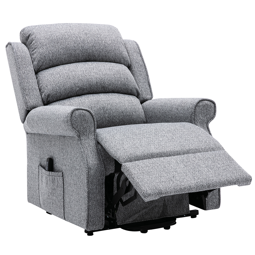 Alanya Fabric Electric Recliner Chair In Grey