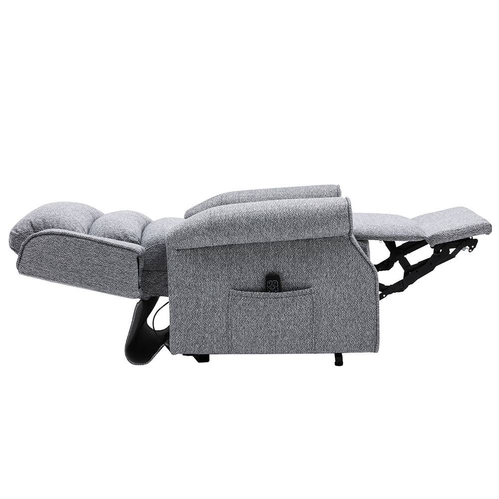 Alanya Fabric Electric Recliner Chair In Grey