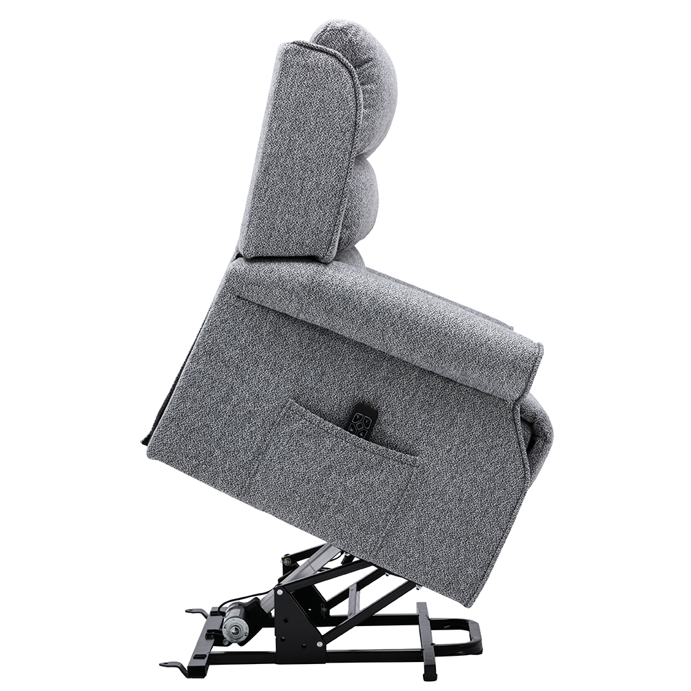 Alanya Fabric Electric Recliner Chair In Grey