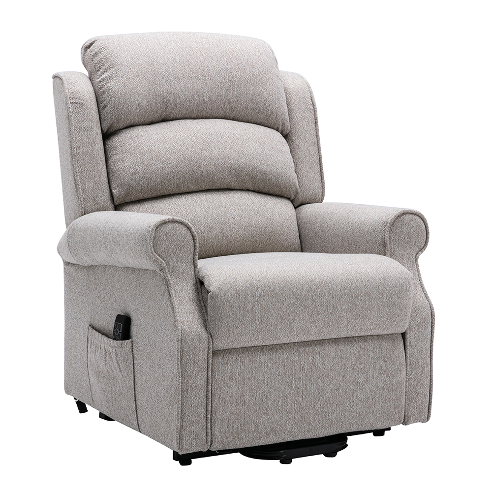 Alanya Fabric Electric Recliner Chair In Linen