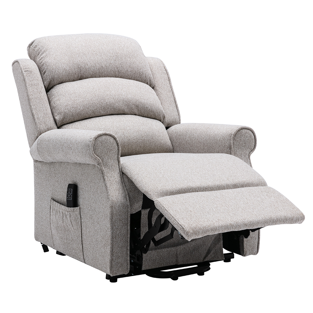 Alanya Fabric Electric Recliner Chair In Linen