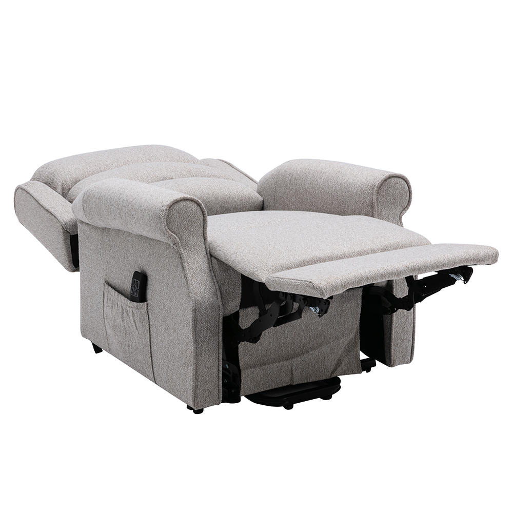 Alanya Fabric Electric Recliner Chair In Linen