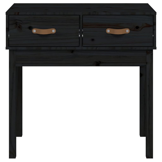 Alanya Pinewood Console Table With 2 Drawers In Black