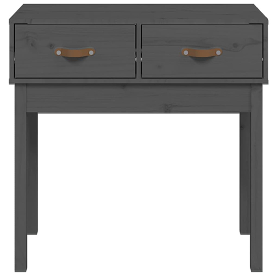 Alanya Pinewood Console Table With 2 Drawers In Grey