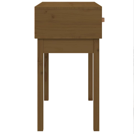 Alanya Pinewood Console Table With 2 Drawers In Honey Brown