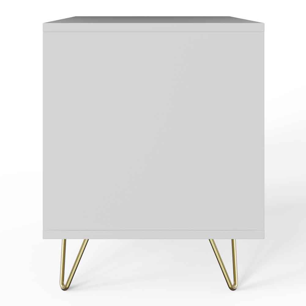 Alara Wooden Bedside Cabinet with 2 Drawers in White
