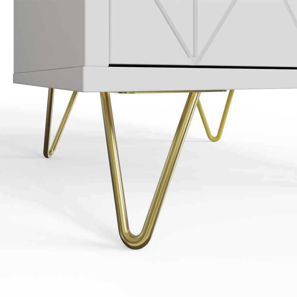 Alara Wooden Bedside Cabinet with 2 Drawers in White