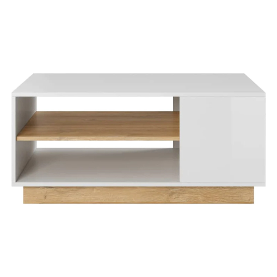 Alaro High Gloss Coffee Table In White With Undershelf