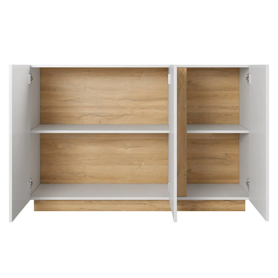 Alaro High Gloss Sideboard With 3 Doors In White