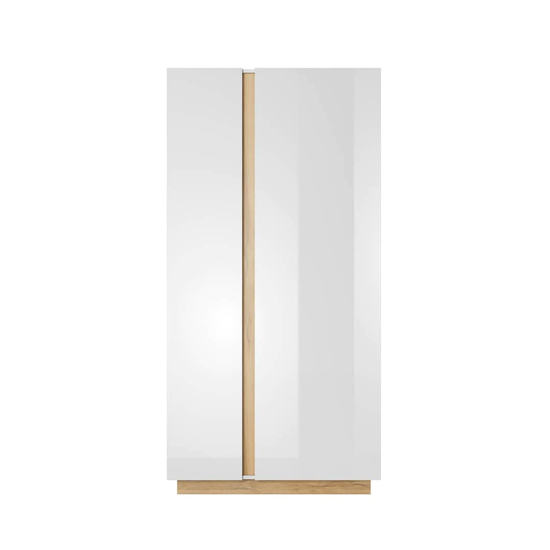 Alaro High Gloss Wardrobe With 2 Hinged Doors In White