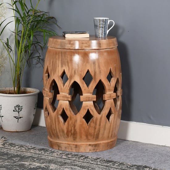 Read more about Alaro solid mangowood side table in oak