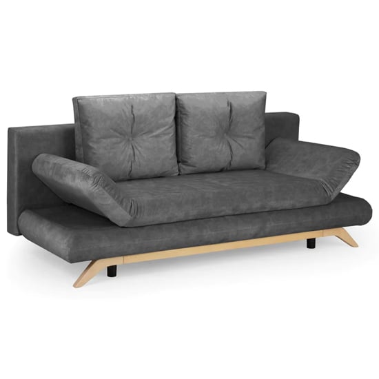 Product photograph of Alaro Plush Velvet 3 Seater Sofabed In Charcoal from Furniture in Fashion