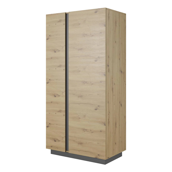 Read more about Alaro wooden wardrobe with 2 hinged doors in artisan oak