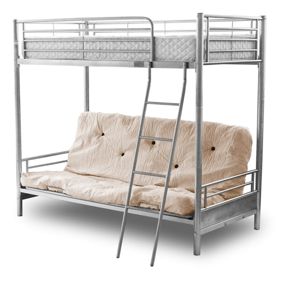 Alaska Futon Metal Bunk Bed In Silver FiF