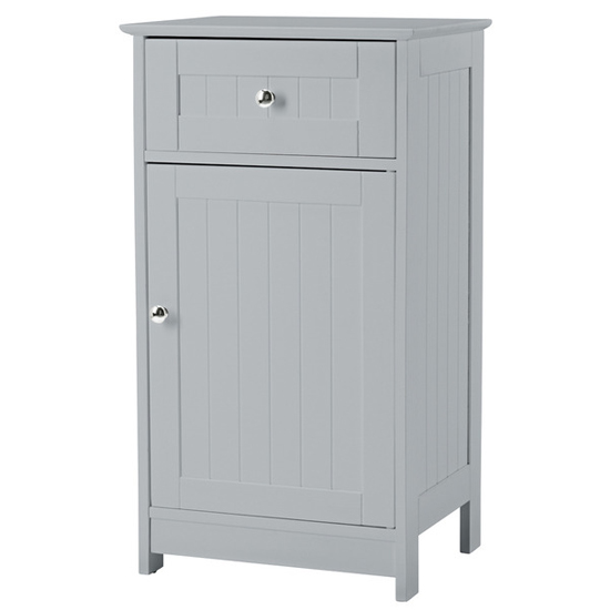 Alaskan Low Wooden Bathroom Storage Cabinet In Grey