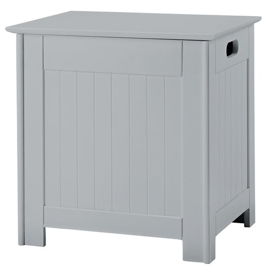 Alaskan Wooden Bathroom Laundry Box In Grey