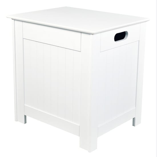 Alaskan Wooden Bathroom Laundry Box In White