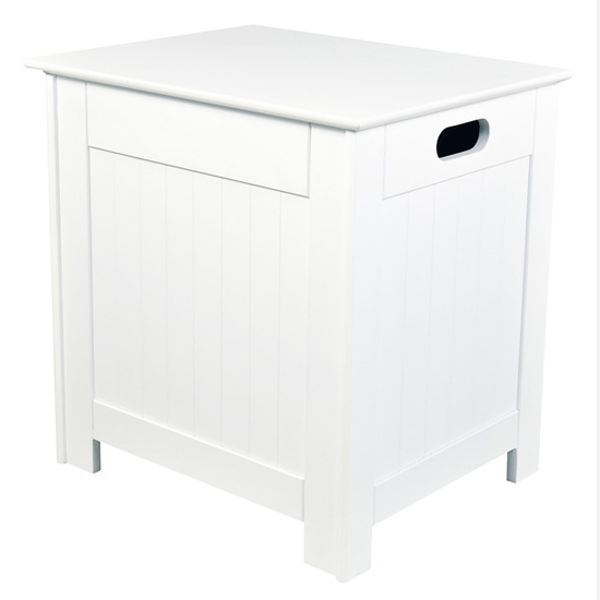 Product photograph of Alaskan Wooden Bathroom Laundry Box In White from Furniture in Fashion