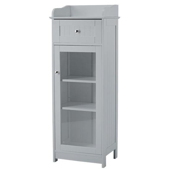Alaskan Wooden Bathroom Storage Cabinet With 1 Door In Grey