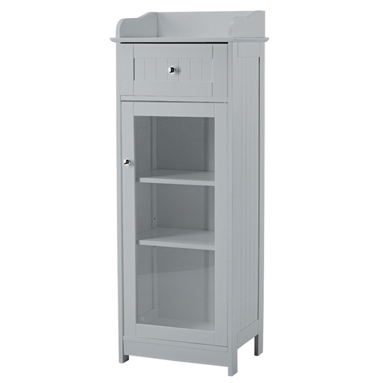 Read more about Alaskan wooden bathroom storage cabinet with 1 door in grey