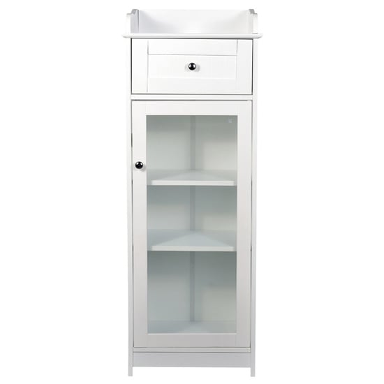 Product photograph of Alaskan Wooden Bathroom Storage Cabinet With 1 Door In White from Furniture in Fashion