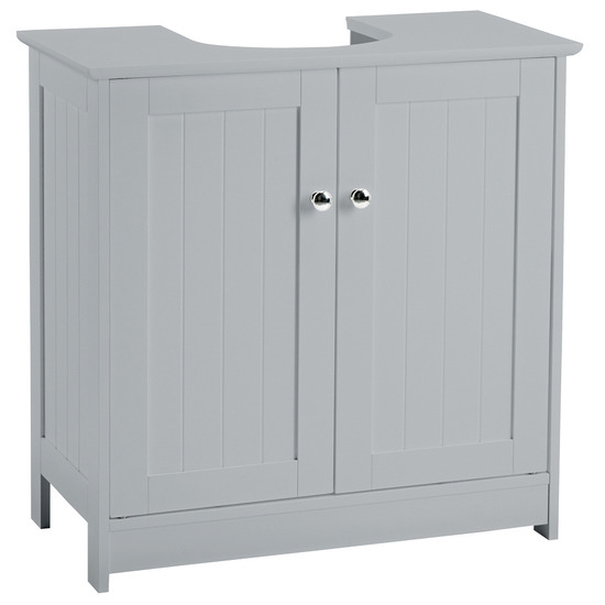Alaskan Wooden Bathroom Vanity Unit With 2 Doors In Grey Furniture in